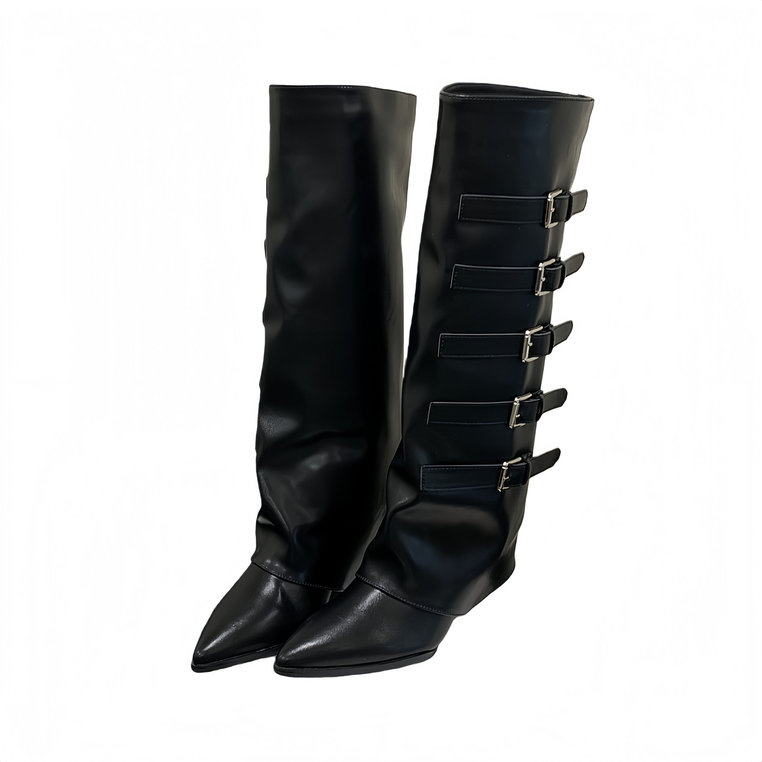 2025 Autumn Winter New Retro Maillard Pointed Toe High Top Boots for Women - Image 5