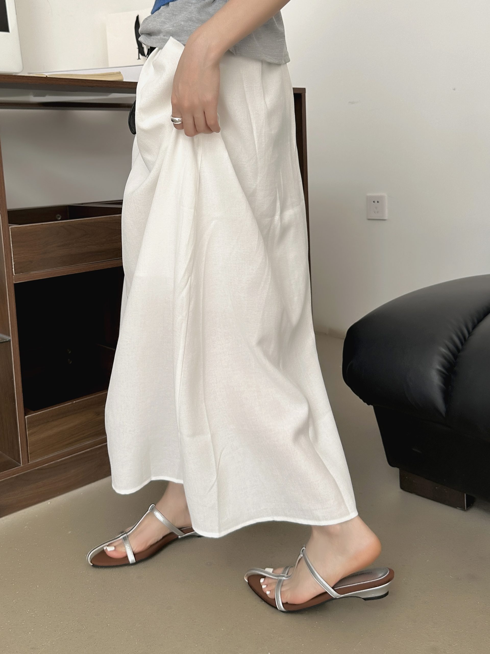 2025 New Roman Sandals Women Summer High-end Woven Pointed Backless Sandals - Image 2