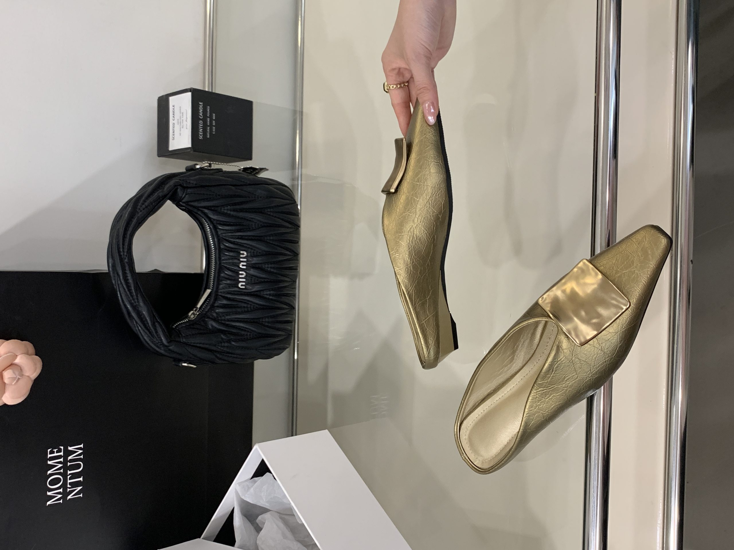 2025 New Summer Metal Buckle Square Toe Flat Slippers Fashion Versatile Mules - Image 4
