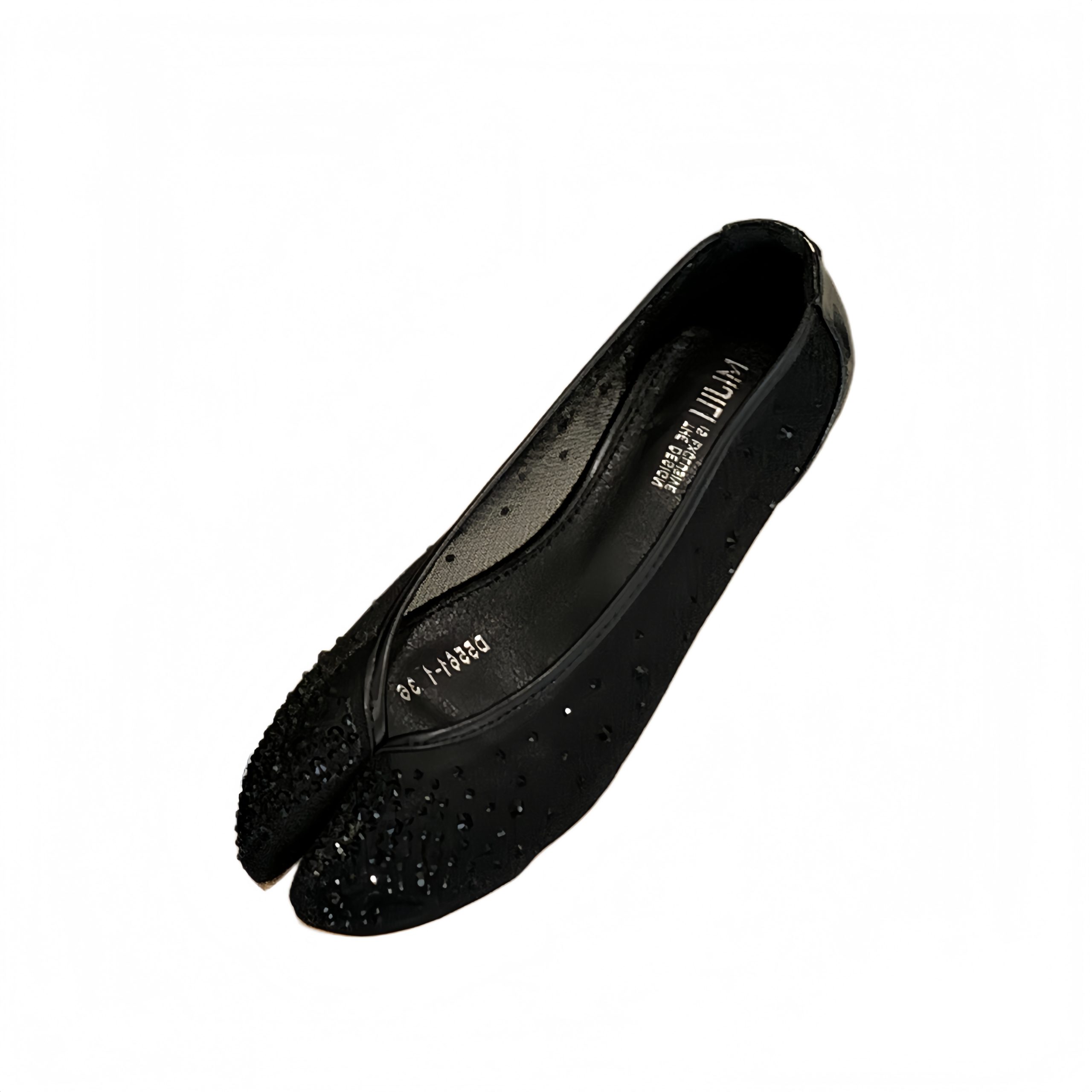 2025 Summer New Style Flat Mesh Rhinestone Inner Height Increase Split Toe Women's Shoes Pig Hoof Shoes - Image 5