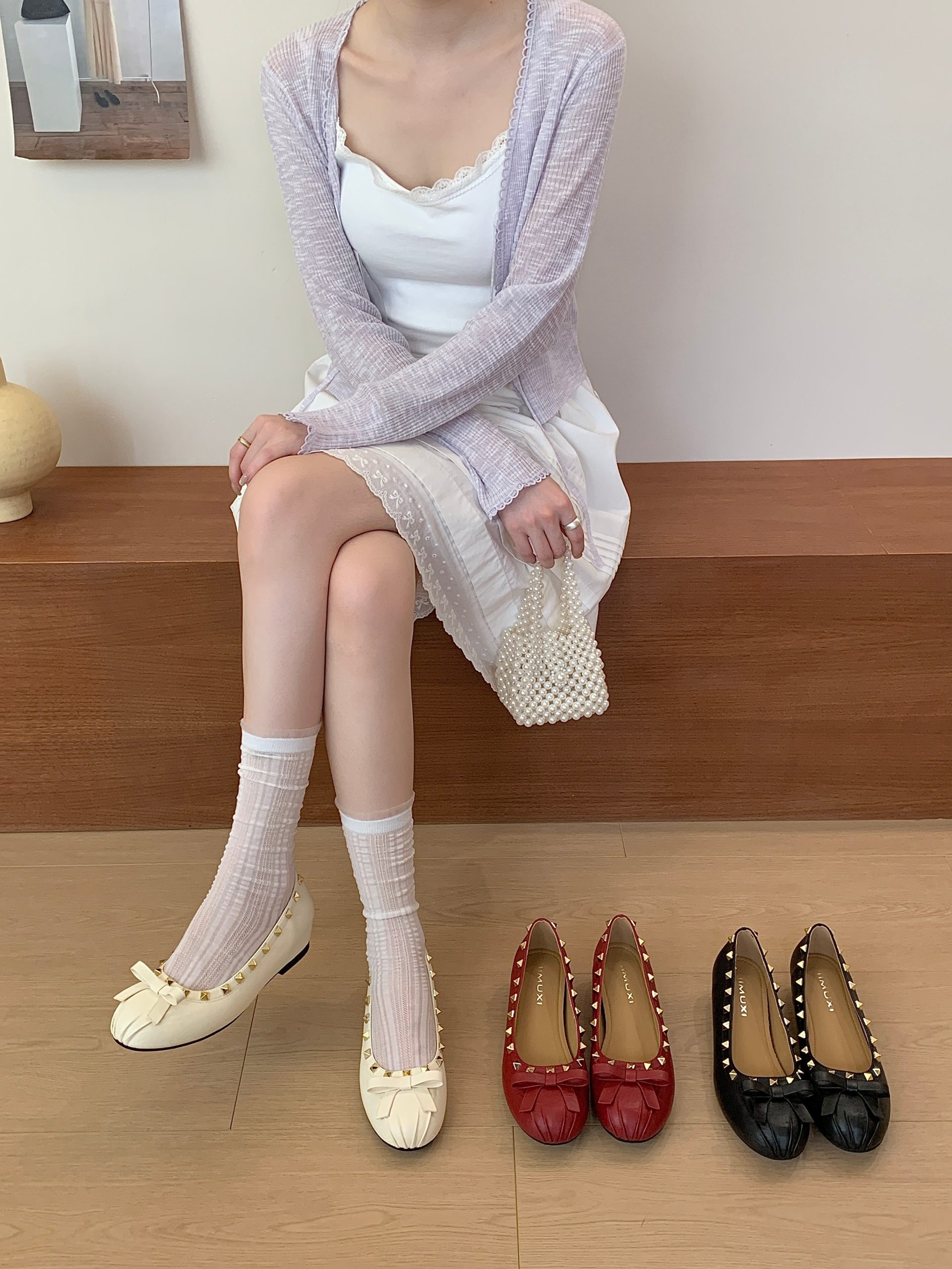 2026 Autumn New Rivet Round Toe Low Top Inner Height Women's Shoes