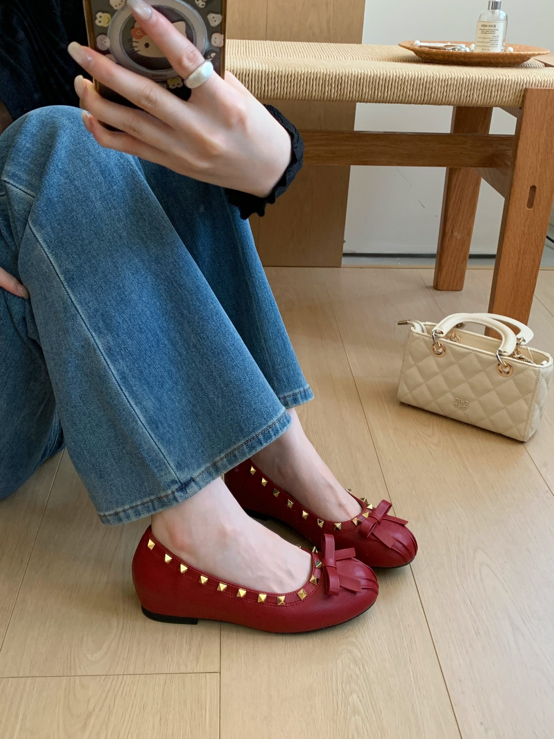 2026 Autumn New Rivet Round Toe Low Top Inner Height Women's Shoes - Image 4