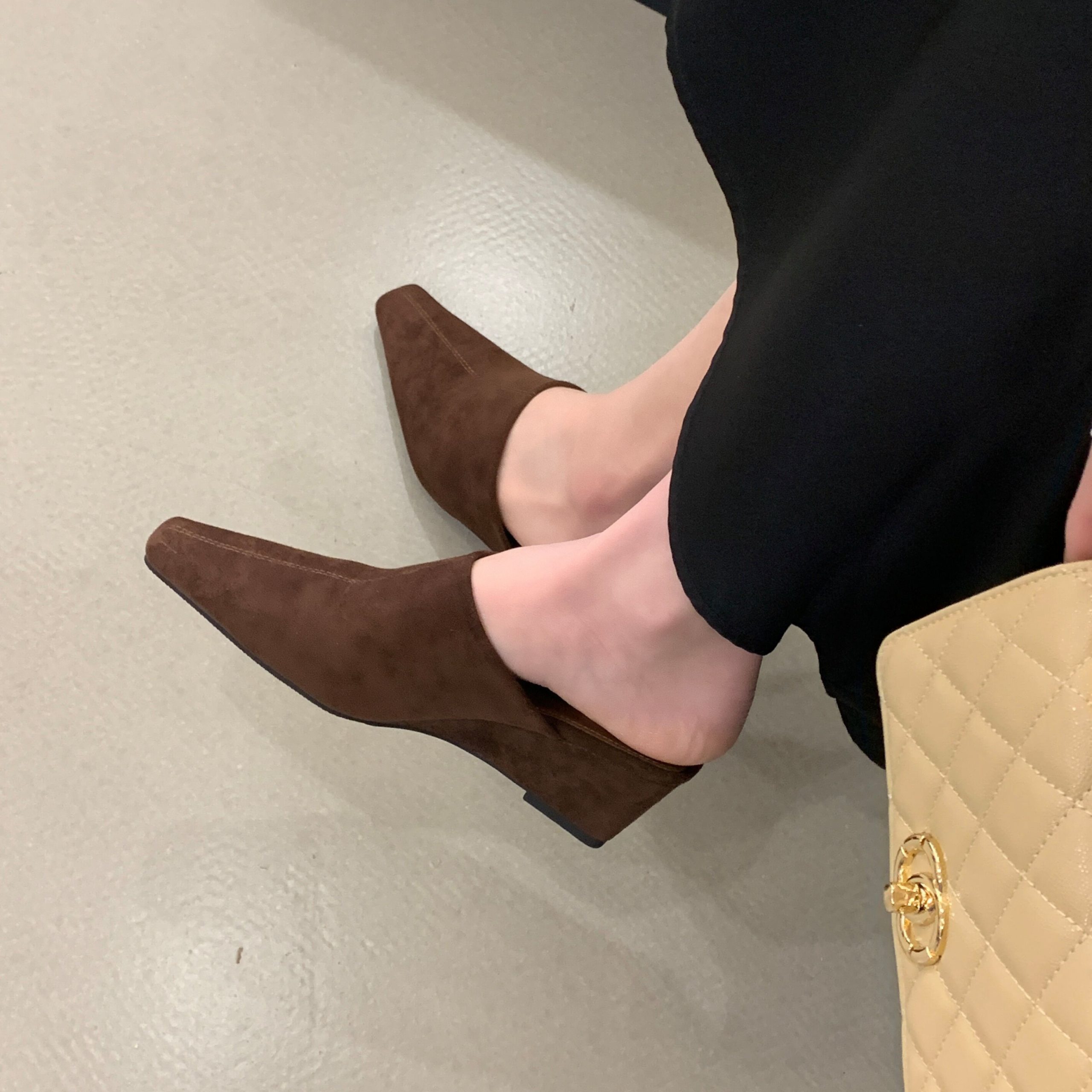 2026 New Chunky Heel French Closed Toe Slippers for Women Comfortable Casual Slide Sandals - Image 5