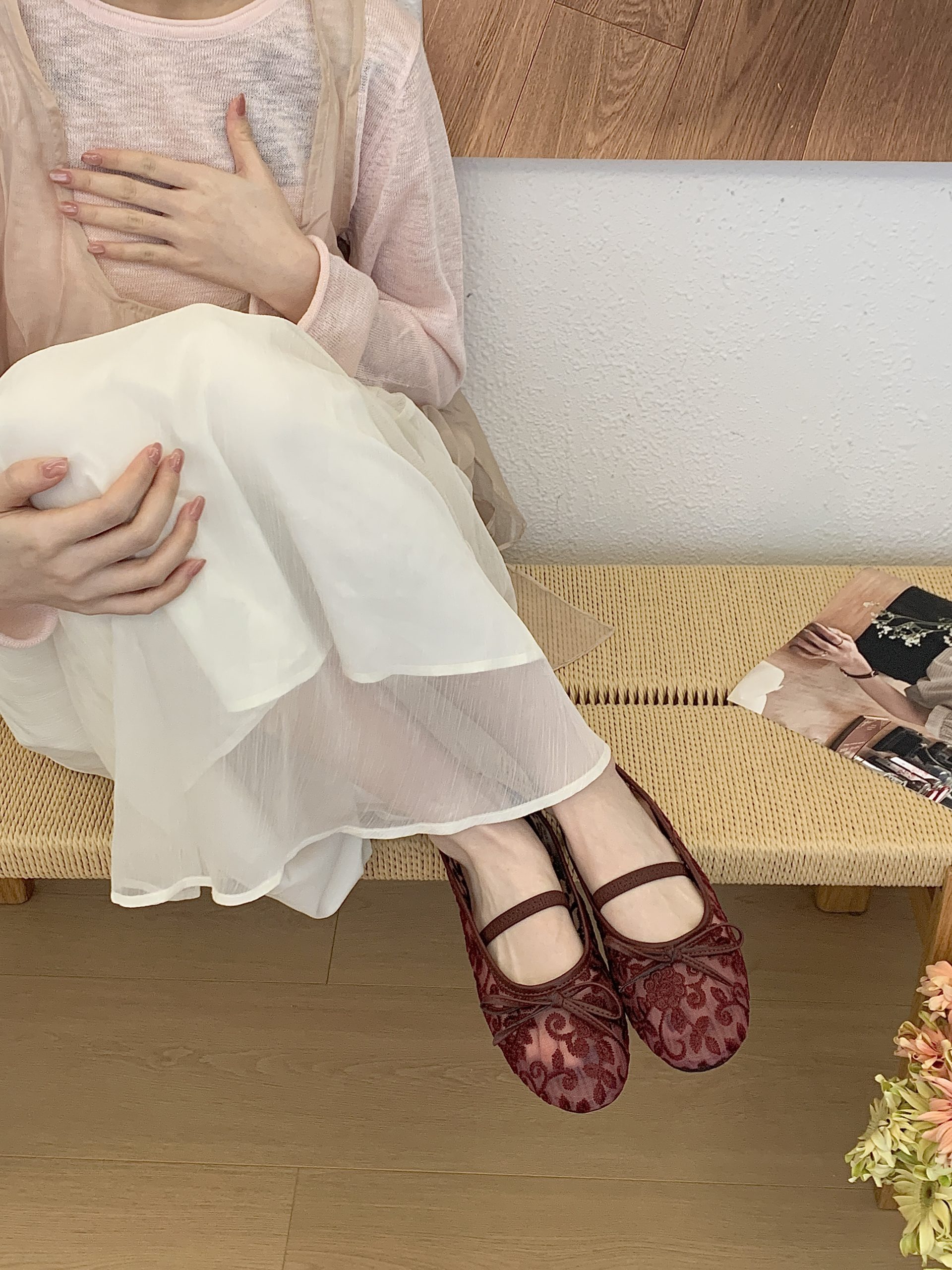 2026 Spring New Cutout Mary Jane Shoes for Women Breathable Soft Sole Mesh Flat Shoes - Image 4