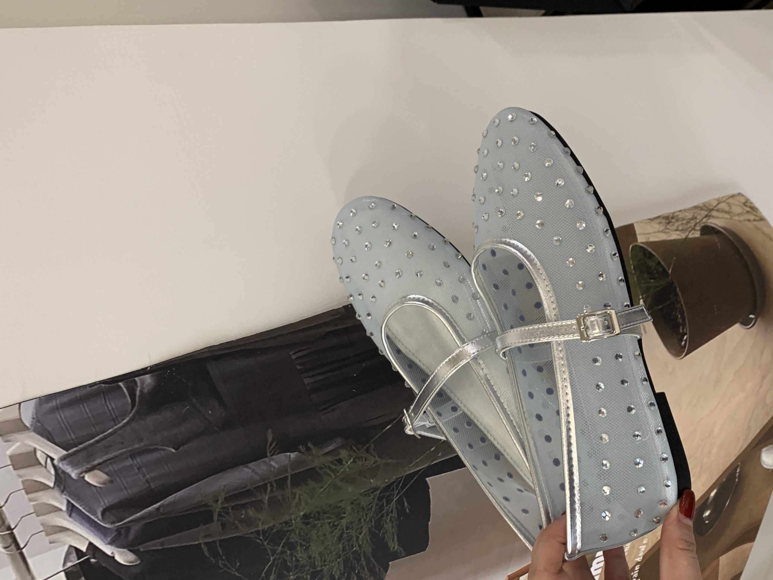 2026 Summer New Mary Jane Shoes Women Casual Soft Sole Mesh Rhinestone Flats - Image 2